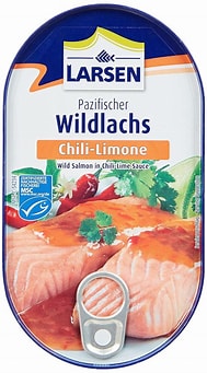 Larsen Filets Wildlachs Wild Salmon Fillets in Chili-Limone Sauce